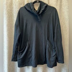 Old Navy Maternity Cowl Neck Hoodie Black Tunic Pullover Sz M